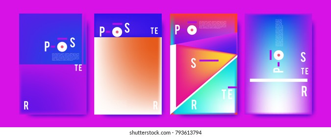 Colorful abstract geometric poster and cover design. Minimal geometric pattern gradients. Eps10 vector