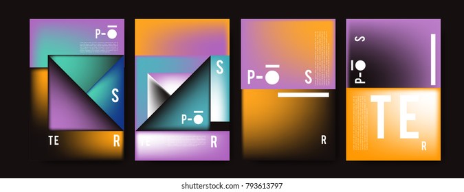 Colorful abstract geometric poster and cover design. Minimal geometric pattern gradients. Eps10 vector