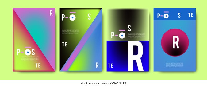 Colorful abstract geometric poster and cover design. Minimal geometric pattern gradients. Eps10 vector