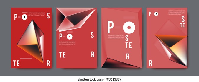 Colorful abstract geometric poster and cover design. Minimal geometric pattern gradients. Eps10 vector