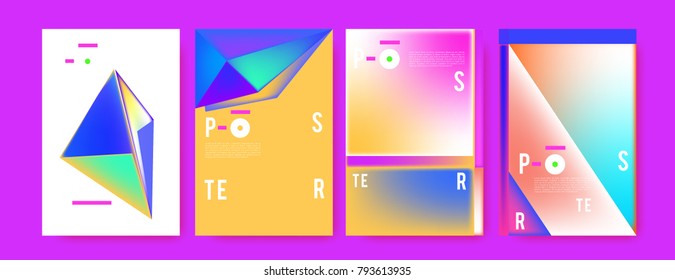 Colorful abstract geometric poster and cover design. Minimal geometric pattern gradients. Eps10 vector