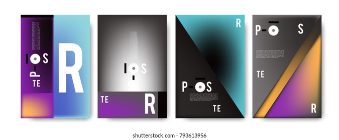 Colorful abstract geometric poster and cover design. Minimal geometric pattern gradients. Eps10 vector