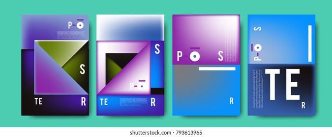 Colorful abstract geometric poster and cover design. Minimal geometric pattern gradients. Eps10 vector