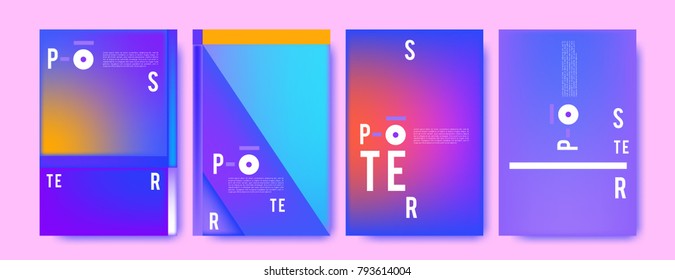Colorful abstract geometric poster and cover design. Minimal geometric pattern gradients. Eps10 vector