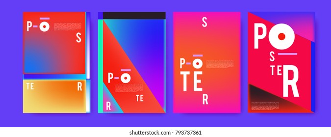 Colorful abstract geometric poster and cover design. Minimal geometric pattern gradients. Eps10 vector