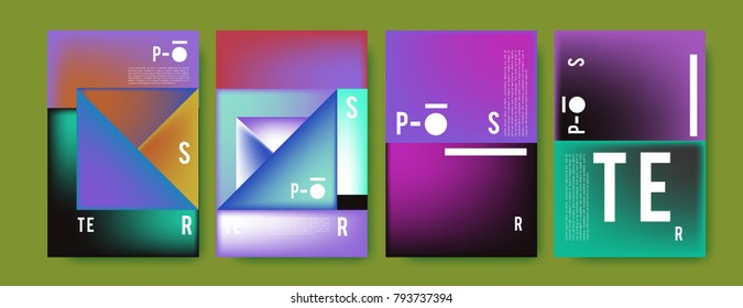 Colorful abstract geometric poster and cover design. Minimal geometric pattern gradients. Eps10 vector