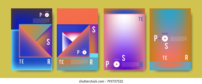 Colorful abstract geometric poster and cover design. Minimal geometric pattern gradients. Eps10 vector