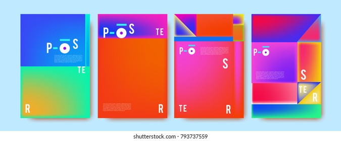 Colorful abstract geometric poster and cover design. Minimal geometric pattern gradients. Eps10 vector