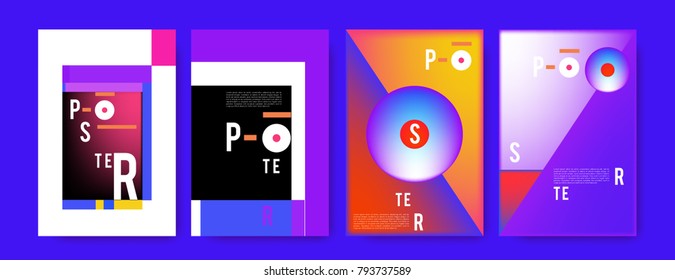 Colorful abstract geometric poster and cover design. Minimal geometric pattern gradients. Eps10 vector