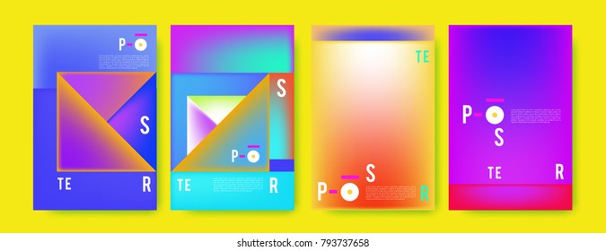 Colorful abstract geometric poster and cover design. Minimal geometric pattern gradients. Eps10 vector