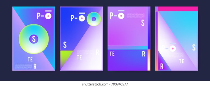 Colorful abstract geometric poster and cover design. Minimal geometric pattern gradients. Eps10 vector