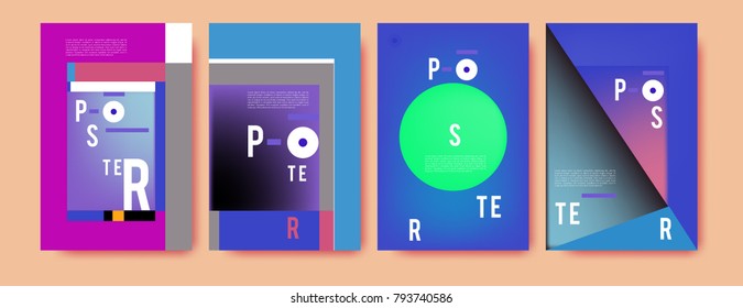 Colorful abstract geometric poster and cover design. Minimal geometric pattern gradients. Eps10 vector
