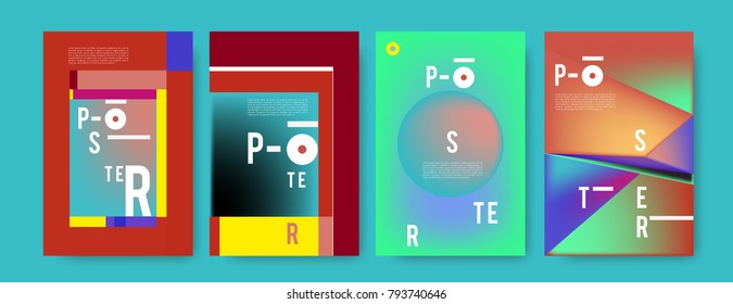 Colorful abstract geometric poster and cover design. Minimal geometric pattern gradients. Eps10 vector