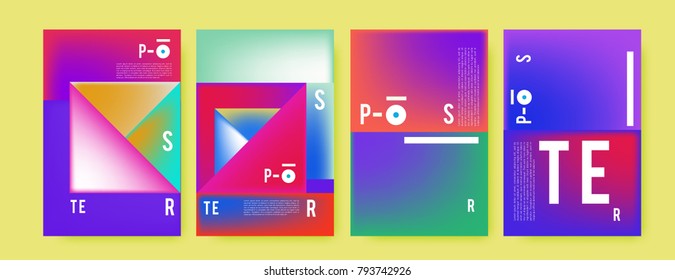 Colorful abstract geometric poster and cover design. Minimal geometric pattern gradients. Eps10 vector