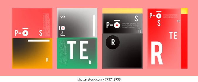 Colorful abstract geometric poster and cover design. Minimal geometric pattern gradients. Eps10 vector