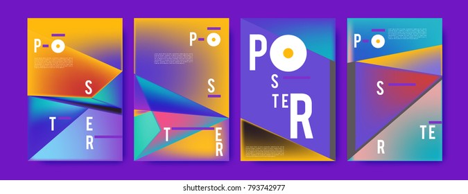 Colorful abstract geometric poster and cover design. Minimal geometric pattern gradients. Eps10 vector