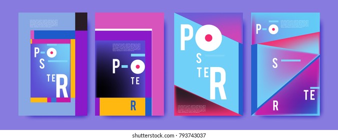 Colorful abstract geometric poster and cover design. Minimal geometric pattern gradients. Eps10 vector