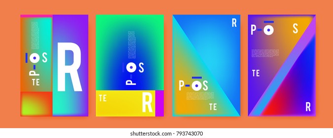 Colorful abstract geometric poster and cover design. Minimal geometric pattern gradients. Eps10 vector