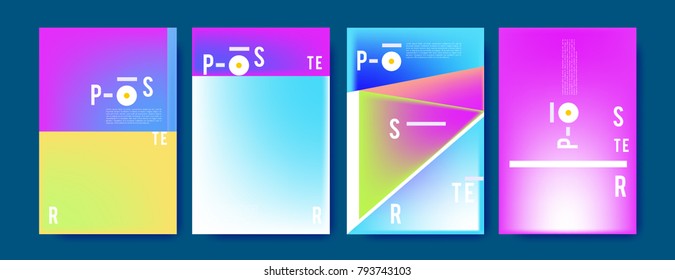 Colorful abstract geometric poster and cover design. Minimal geometric pattern gradients. Eps10 vector