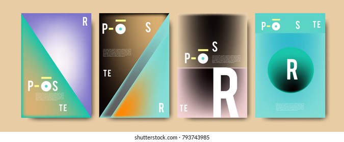 Colorful abstract geometric poster and cover design. Minimal geometric pattern gradients. Eps10 vector