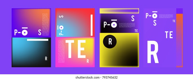 Colorful abstract geometric poster and cover design. Minimal geometric pattern gradients. Eps10 vector
