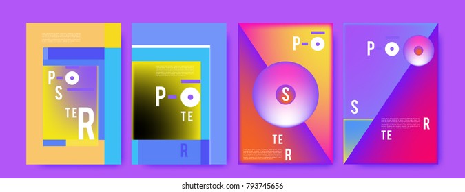 Colorful abstract geometric poster and cover design. Minimal geometric pattern gradients. Eps10 vector