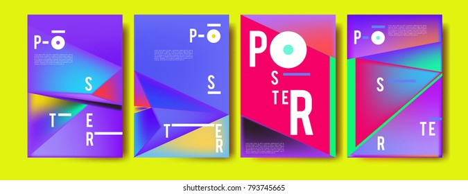 Colorful abstract geometric poster and cover design. Minimal geometric pattern gradients. Eps10 vector