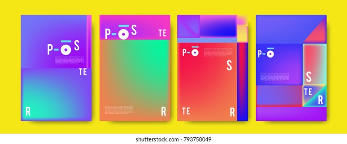 Colorful abstract geometric poster and cover design. Minimal geometric pattern gradients. Eps10 vector