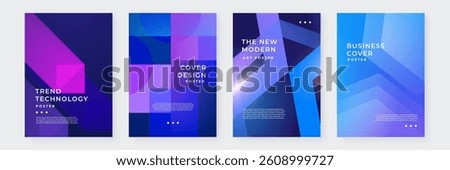 Colorful Abstract Geometric Poster Set with Shapes