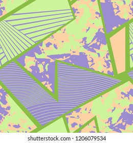 Colorful Abstract Geometric Seamless Pattern. Wallpaper Background
