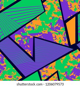 Colorful Abstract Geometric Seamless Pattern. Wallpaper Background