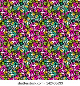 Colorful abstract geometric seamless pattern - vector