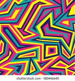 Colorful Abstract Geometric Seamless Pattern. Wallpaper Background