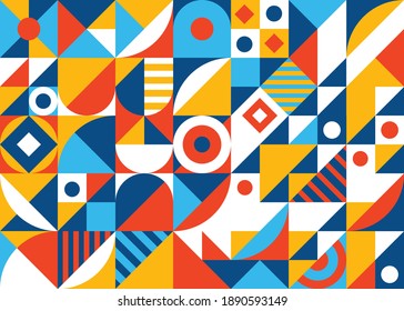 Colorful Abstract Geometric Shape Mosaic Background