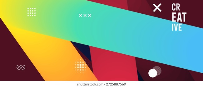 Composición geométrica abstracta colorida de las Formas con texto creativo