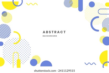 Colorful abstract geometric shapes design element background. White backgrounds. geometric shapes blue and yellow, modern shapes. Illustration vector 10 eps.