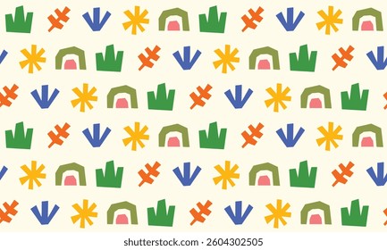 Colorful abstract geometric shapes seamless pattern design vector