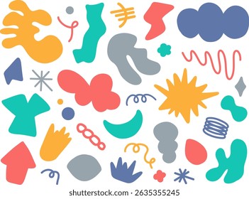 Colorful Abstract Geometric Shapes Vector Set-Modern Flat Design Elements. Collection of colorful abstract geometric shape elements in modern flat design style. Suitable for background decoration