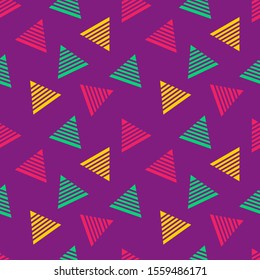 colorful abstract geometric stripe line triangle seamless pattern background 