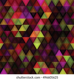 Colorful abstract geometric triangle pattern. Seamless flat vibrant background.