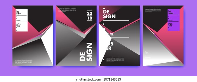 Colorful abstract geometric triangle poster and cover design. Minimal geometric pattern gradients. Eps10 vector