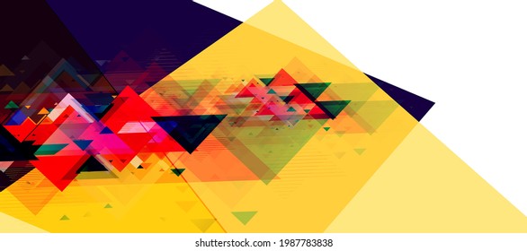 Colorful abstract geometric triangle shapes background design. Banner template
