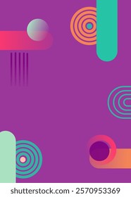 Colorful abstract geometric vector background with vibrant shapes and patterns.  