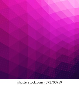 Colorful abstract geometric vector background with triangles. Purple mosaic pattern