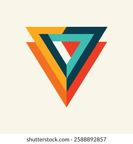 Colorful Abstract Geometric V-Shaped Design