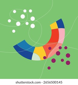decoração de parede geométrica abstrata colorida com estilo moderno
