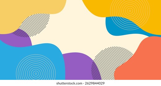 colorido abstrato padrão de onda geométrica com pontilhado banner modelo fundo eps10