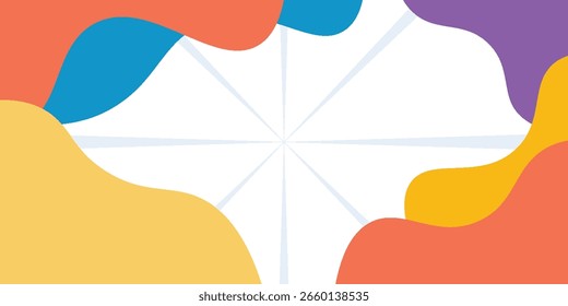 Farbiges abstraktes geometrisches Wellenmuster für Bannervorlage. Vektor.