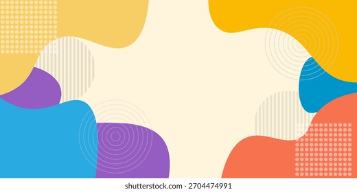 colorido abstrato padrão de onda geométrica com pontilhado banner modelo fundo eps10