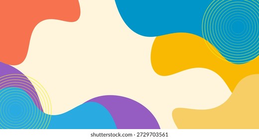 Patrón geométrico abstracto colorido de la onda con el fondo punteado de la Plantilla del Anuncio